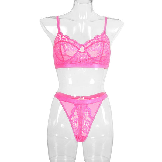 See-Through Lace Sexy Split Suit