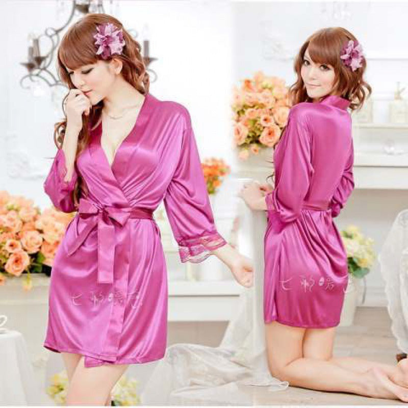 Sexy pajamas women's summer size transparent suspender nightdress suit ice temptation underwear lace skirt home