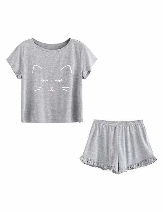 Summer Ladies Cat Casual Pajamas