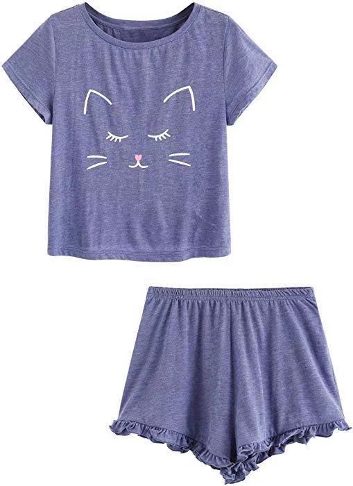 Summer Ladies Cat Casual Pajamas