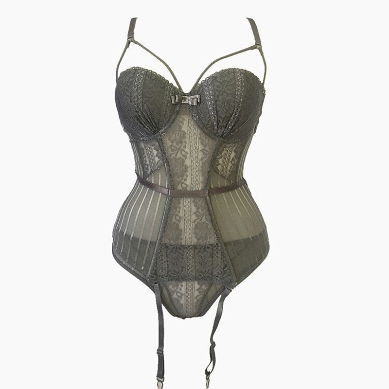 Sexy Lingerie Waistcoat Small Chest One-piece Tights Temptation Garter Stockings