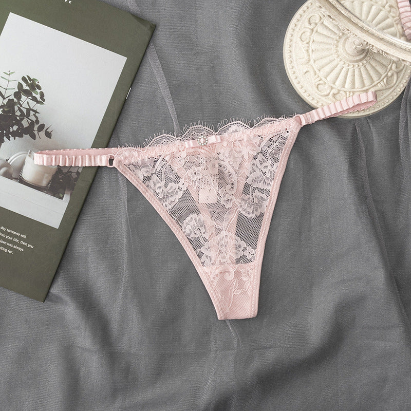 Cotton Low-waist Thong Women Transparent Sexy