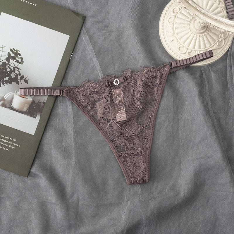 Cotton Low-waist Thong Women Transparent Sexy