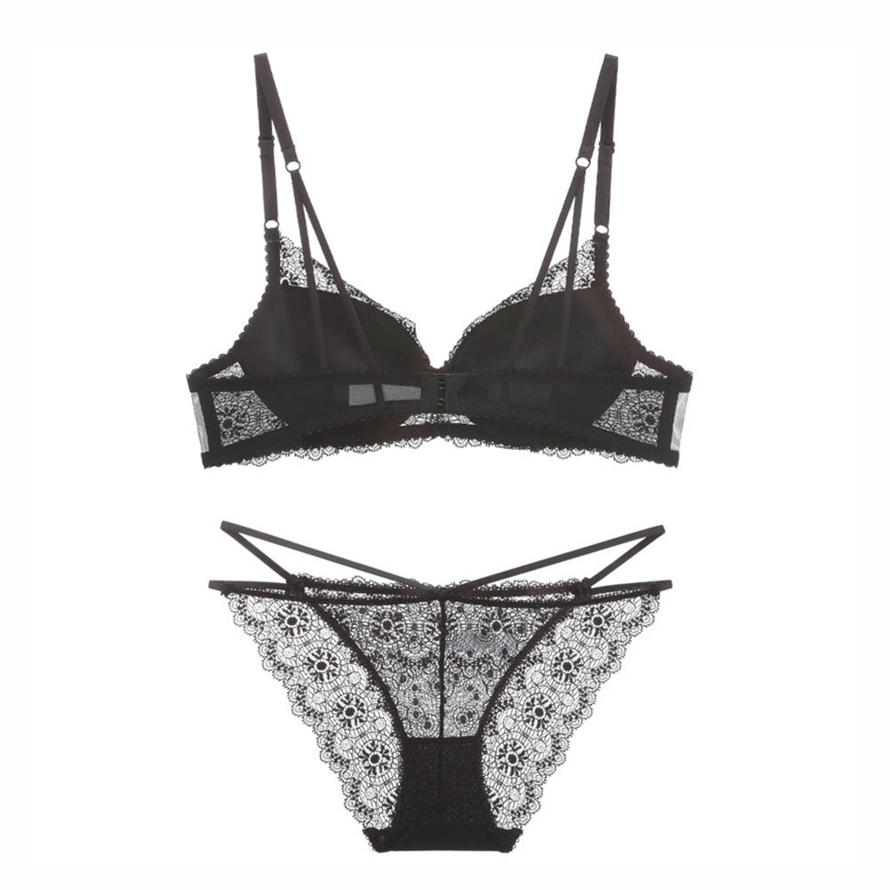 Varababy French lace Underwear Sexy Girl Thin Small Breasts Gathered Adjustment Suit