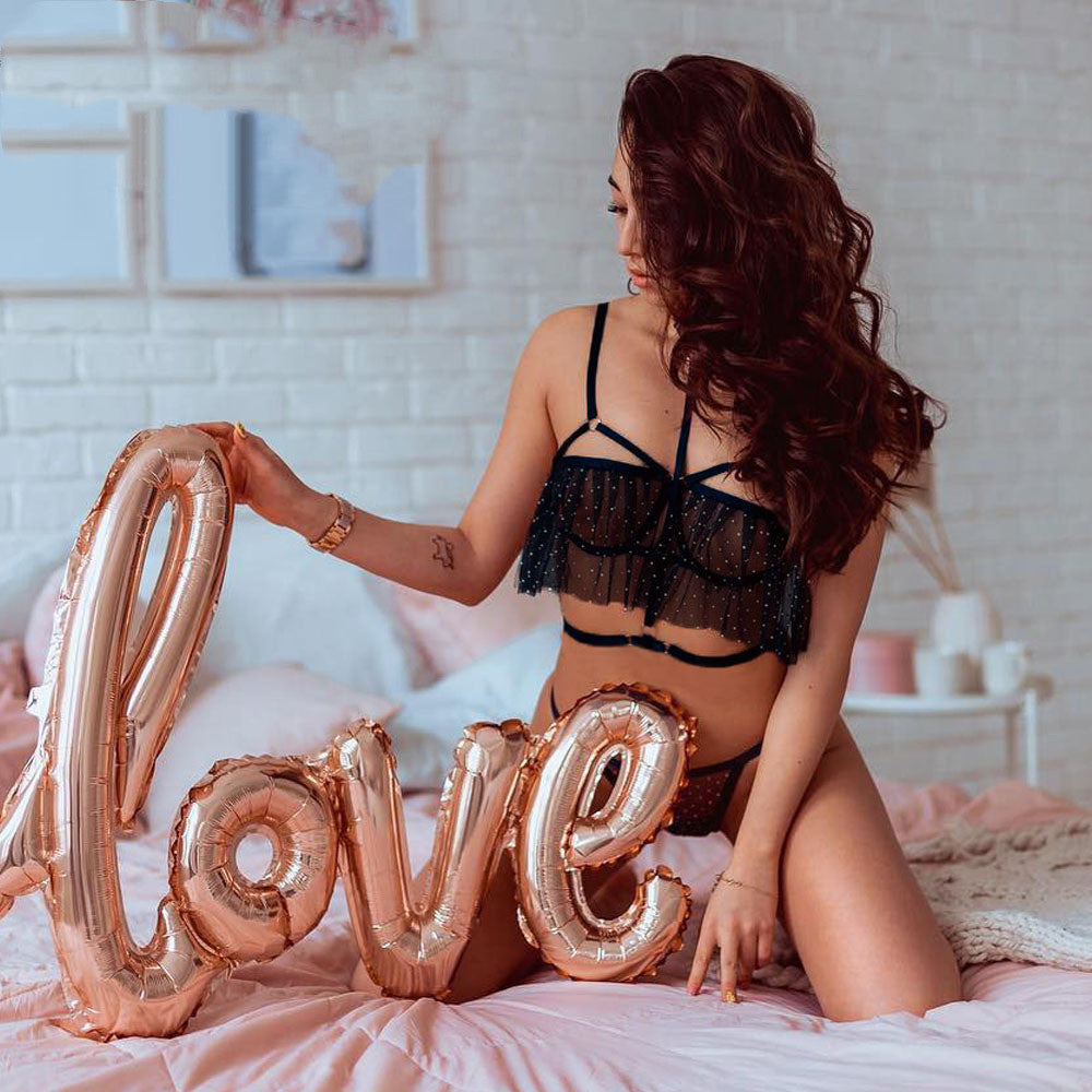Women's Mesh Sling Set Perspective Temptation Hanging Neck Sexy Underwear