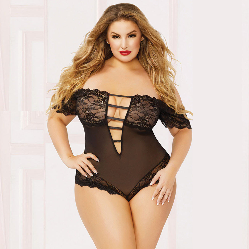 European And American Sexy Lace One-Shoulder Jumpsuit
