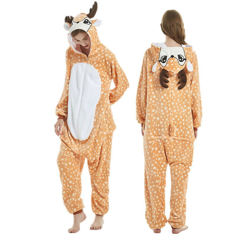 Flannel Cartoon One-piece Pajamas