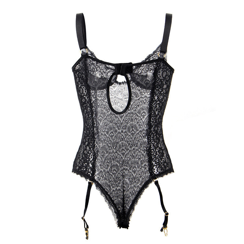 Foreign Trade Europe And The United States Plus Size Sex Appeal Underwear Perspective Steel Garter Belt With Sexy Lace Pajamas