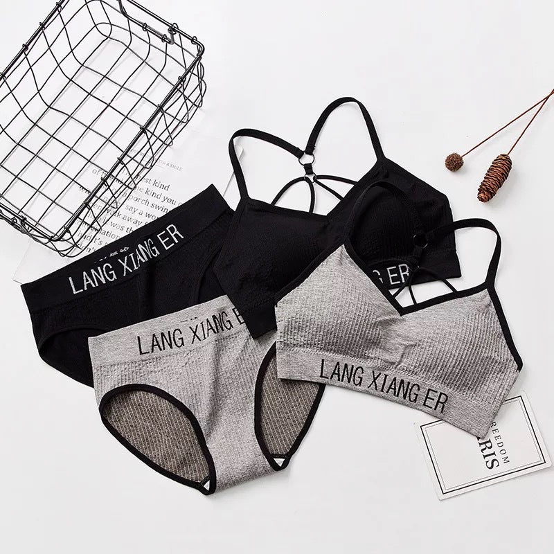 Parachute Beautiful Back Sexy Explosion Style Wrapped Chest Threaded Sling No Steel Ring Tube Top Girl Comfortable Letter Sports Suit