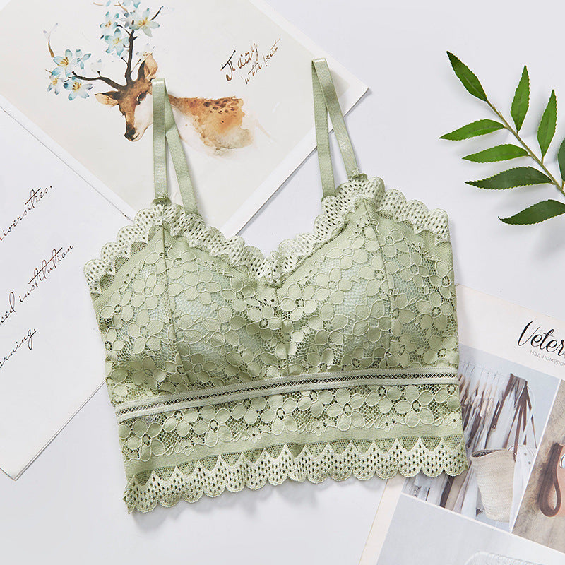 Factory Wholesale Lace Camisole Women's Beauty Back Wrapped Chest Bottoming Shirt With Anti-Glare Tube Top Bra Underwear Summer