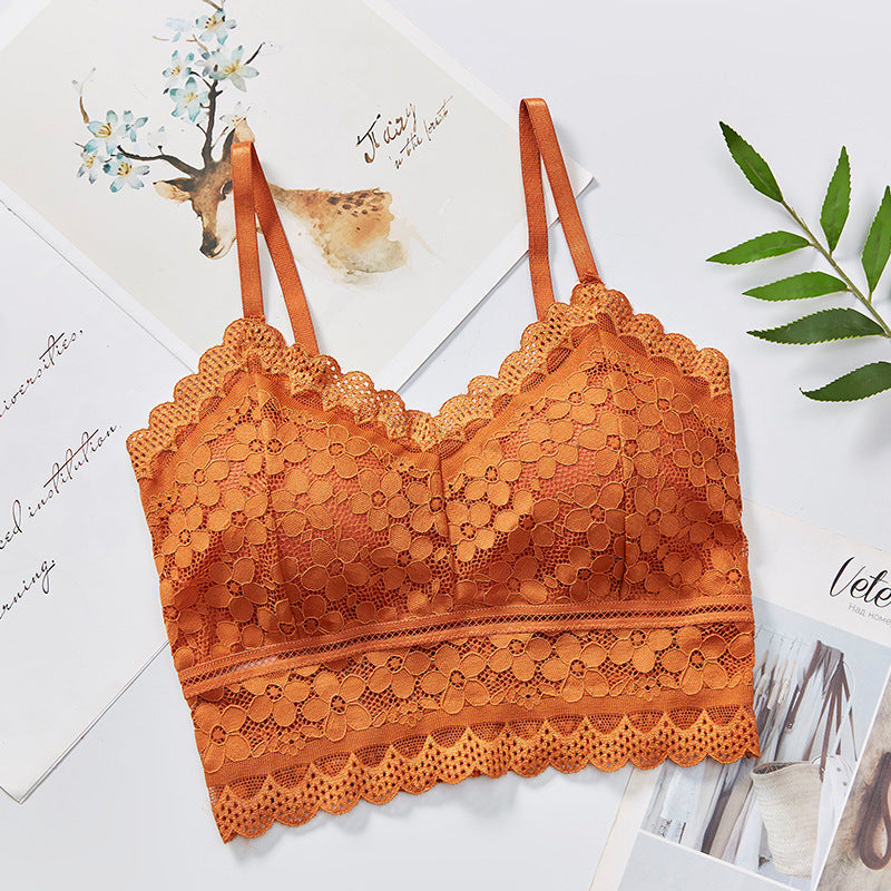 Factory Wholesale Lace Camisole Women's Beauty Back Wrapped Chest Bottoming Shirt With Anti-Glare Tube Top Bra Underwear Summer