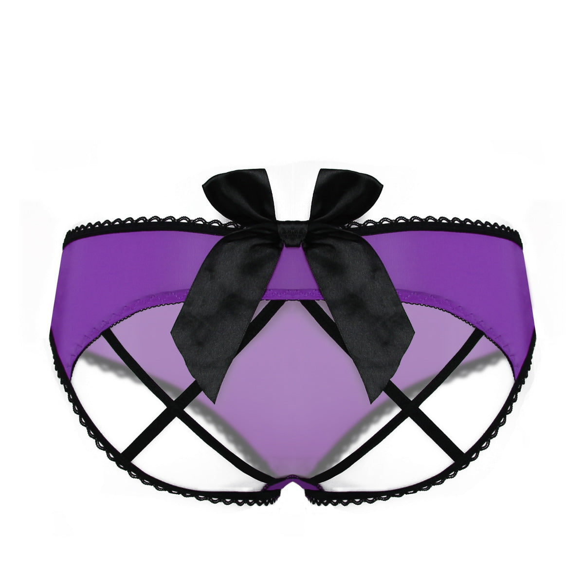 Women's Underwear, Low Waist Bow Knot, Beautiful Buttocks Perspective Briefs, Hollow