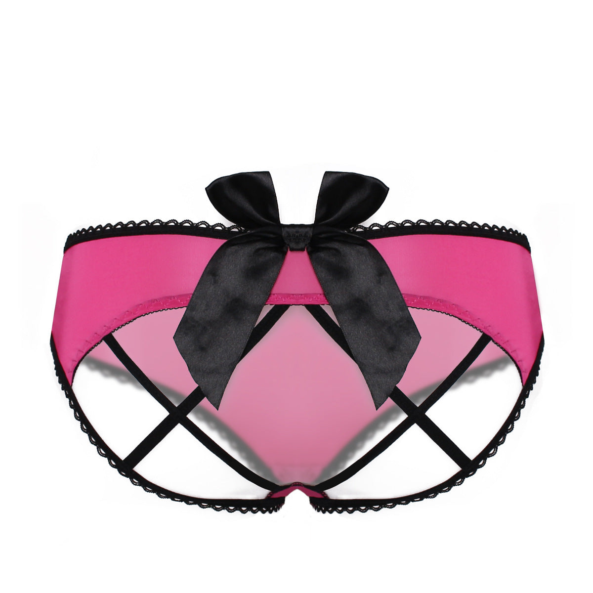 Women's Underwear, Low Waist Bow Knot, Beautiful Buttocks Perspective Briefs, Hollow