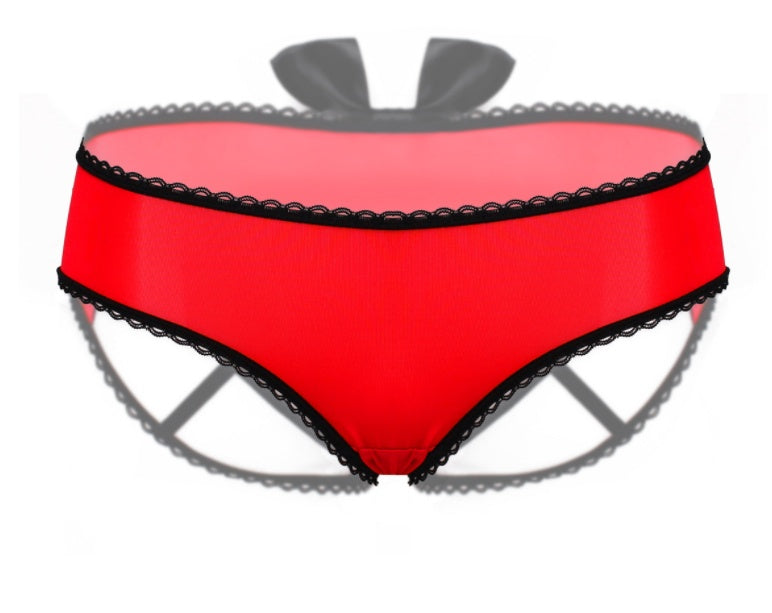 Women's Underwear, Low Waist Bow Knot, Beautiful Buttocks Perspective Briefs, Hollow