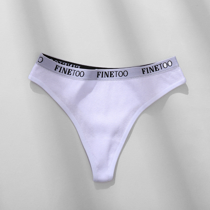 Letter Belt Sexy High Slit Thong Low Waist