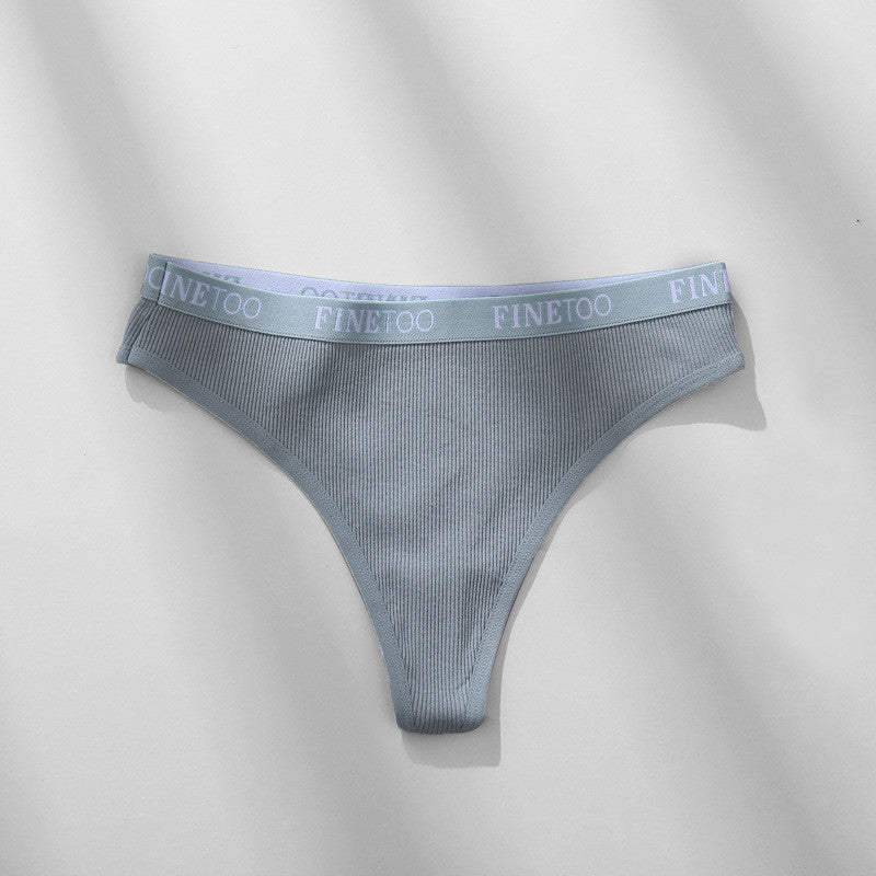 Letter Belt Sexy High Slit Thong Low Waist