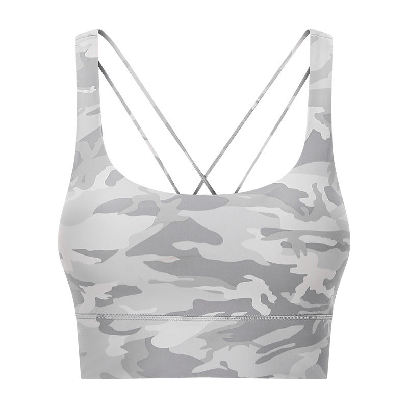 Double Shoulder Strap Shockproof Sports Underwear Women Gather Breathable