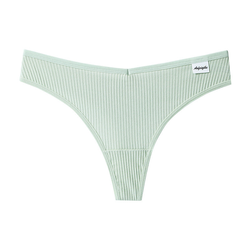 New Japanese Threaded Cotton Underwear Women's Breathable Low-waist  Seamless Cotton Girls Narrow-side Briefs Students