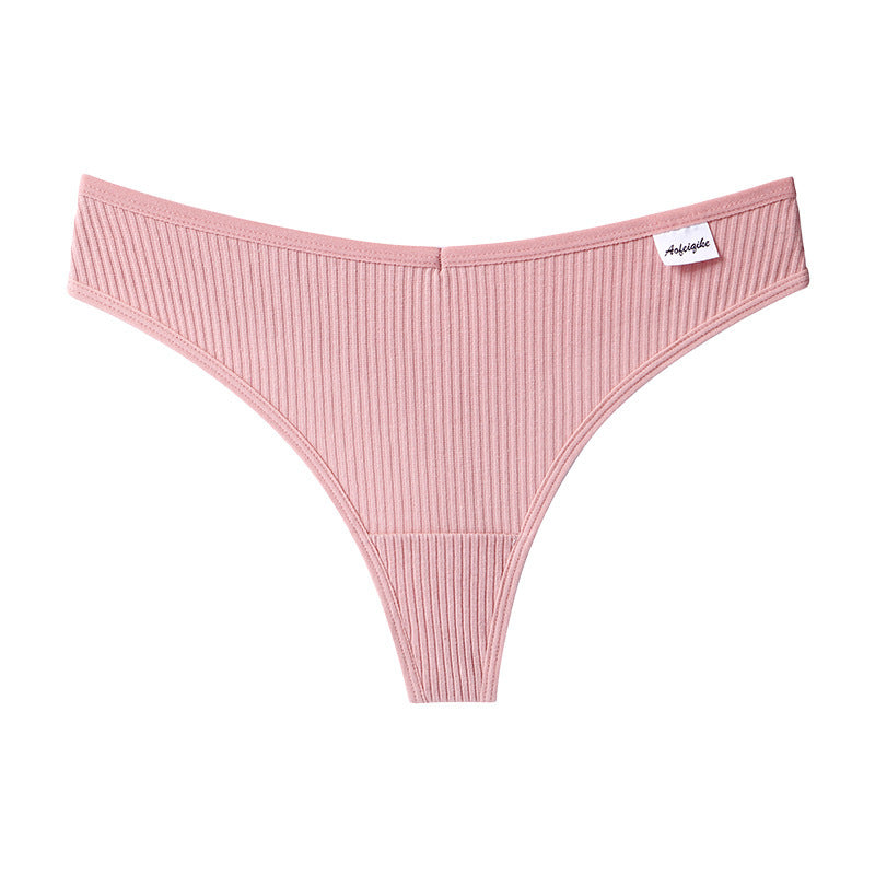 New Japanese Threaded Cotton Underwear Women's Breathable Low-waist  Seamless Cotton Girls Narrow-side Briefs Students