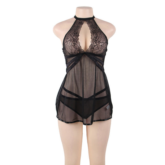 Oversized Sexy Lingerie Sexy Halter Suspender Nightdress