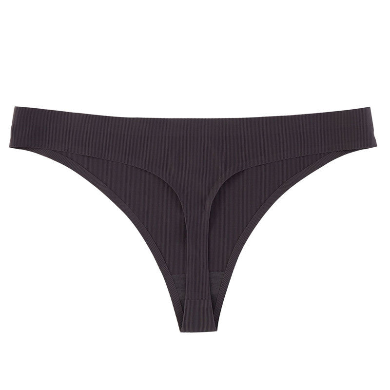 One Piece Non-marking Threaded Cotton Crotch Low-rise Thong