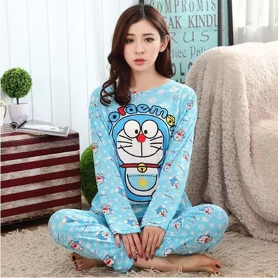 Women's long sleeve lovely pajamas home clothes