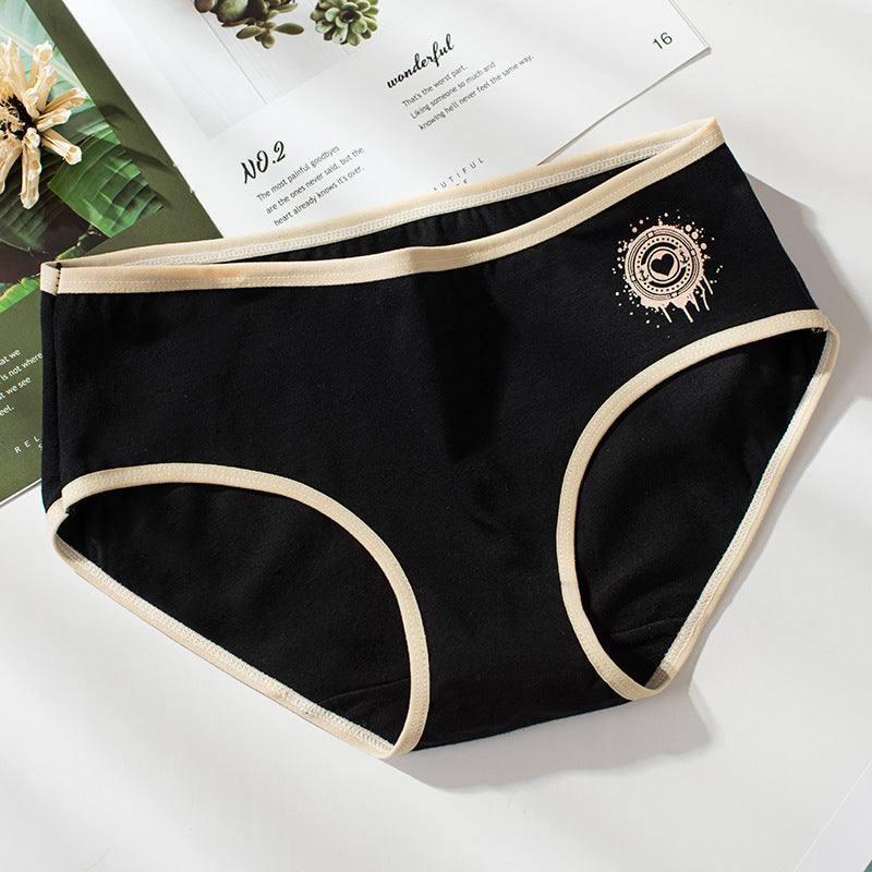 Women's Printed Heart-shaped Combination Underwear Pure Cotton All Cotton