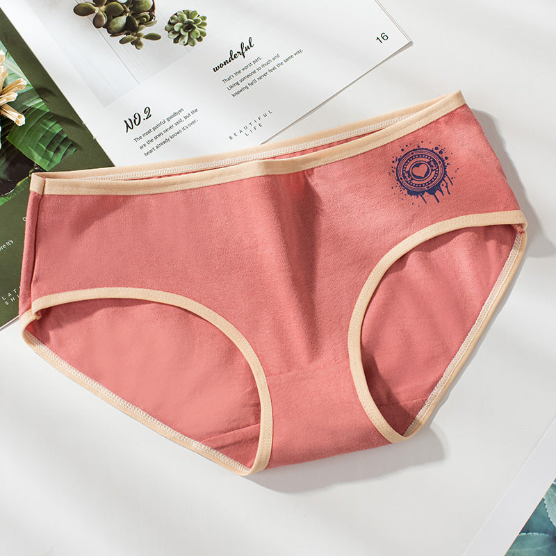 Women's Printed Heart-shaped Combination Underwear Pure Cotton All Cotton