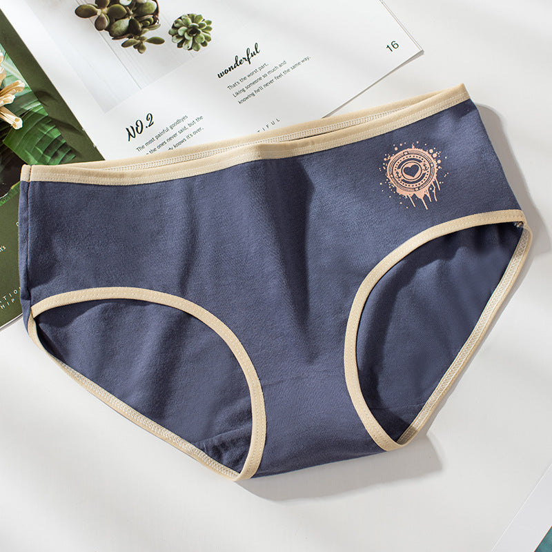 Women's Printed Heart-shaped Combination Underwear Pure Cotton All Cotton