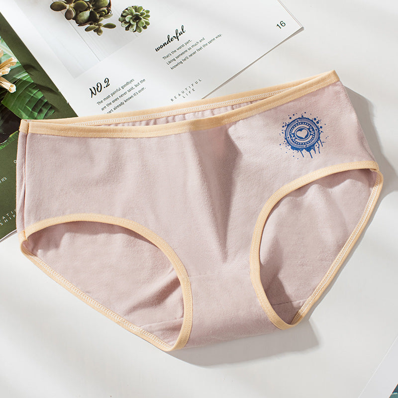 Women's Printed Heart-shaped Combination Underwear Pure Cotton All Cotton