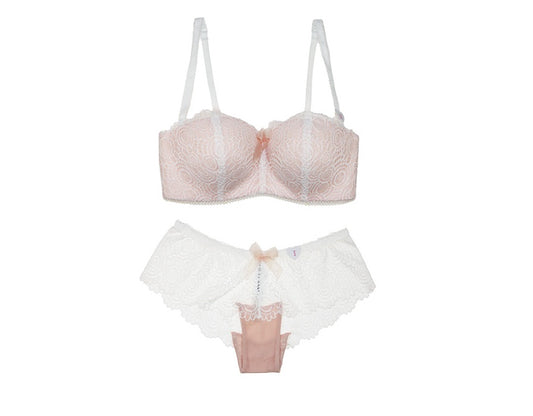 Sexy lace no steel support bra ladies underwear set detachable shoulder strap thin section