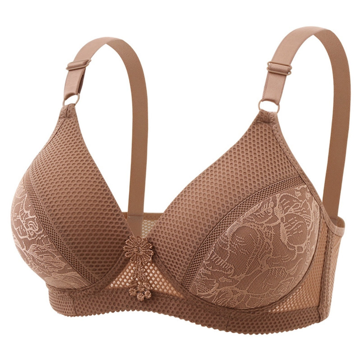 Women's Steel Wire Mesh Medium Cup Plus Size Push Up Underwear