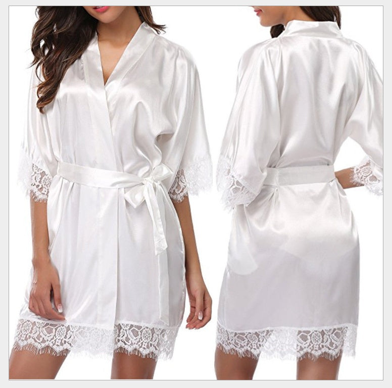 Sexy Faux Ice Silk Plus Size Nightgown