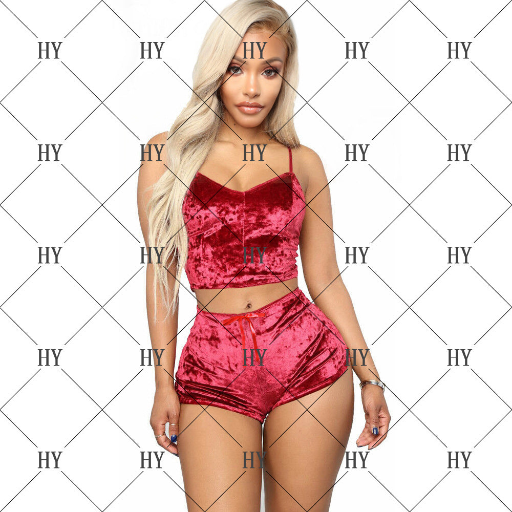 Sexy V-neck gold diamond lingerie