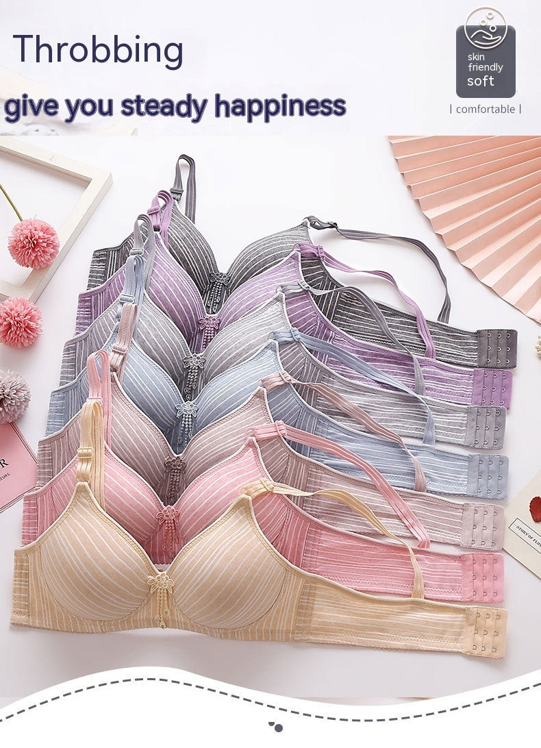 Underwear Wireless Comfortable Striped Thin Bra
