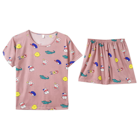 Sleeve shorts two-piece pajamas home service