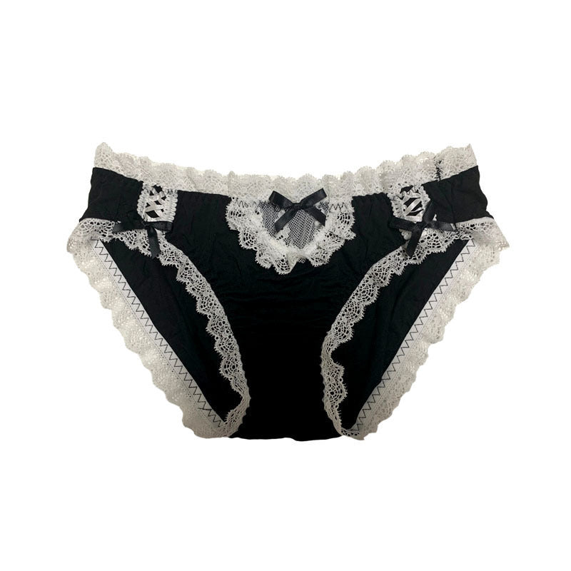 Women's French Sexy Lace Briefs Pure Cotton