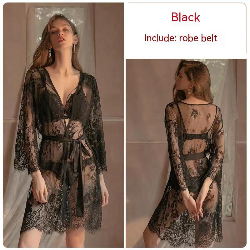 Transparent Lace Thin Pajamas Gathered Together