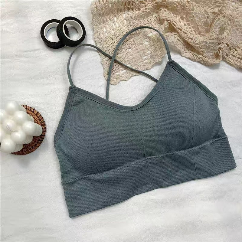 Backless Slim Fit And Thin Inner Outer Wear Short Small Camisole Top Women's Crossover Underwear