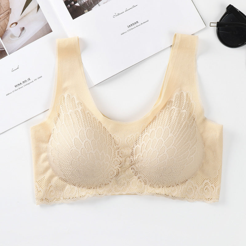 Latex Underwear Women's Seamless Lace Sleep Bra
