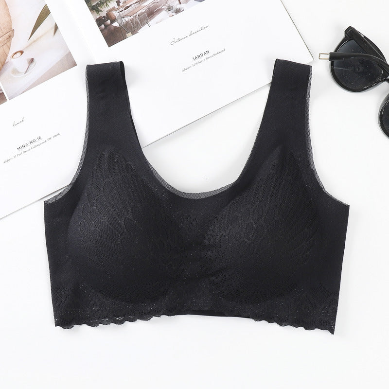 Latex Underwear Women's Seamless Lace Sleep Bra