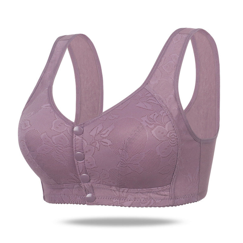 Women's Soft Cotton Bra Front Buckle Underwear Plus Size