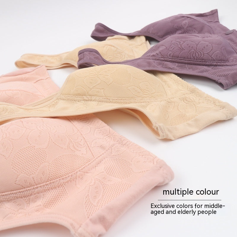 Women's Soft Cotton Bra Front Buckle Underwear Plus Size