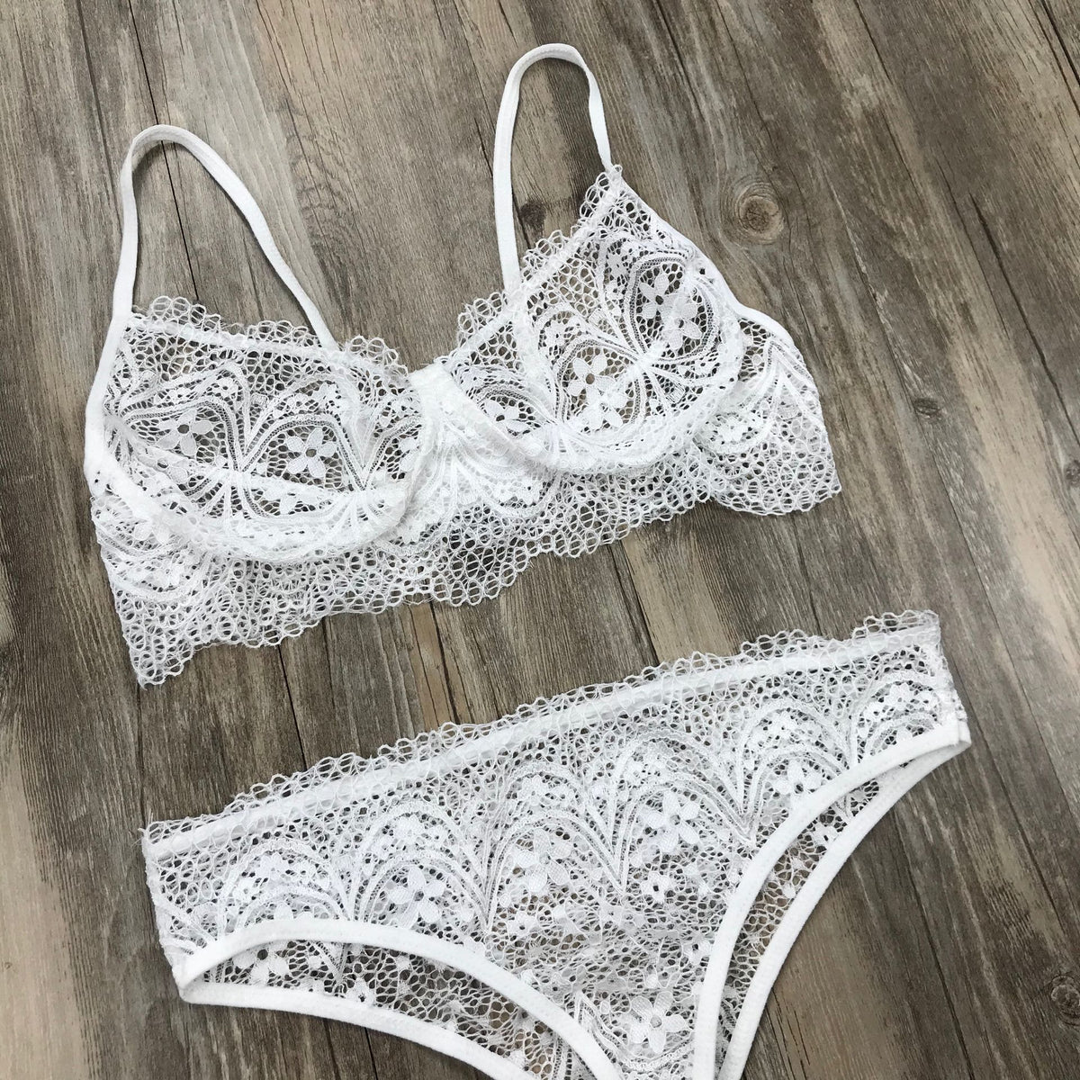 Lace Underwear Set Solid Color Female Two-piece Suit