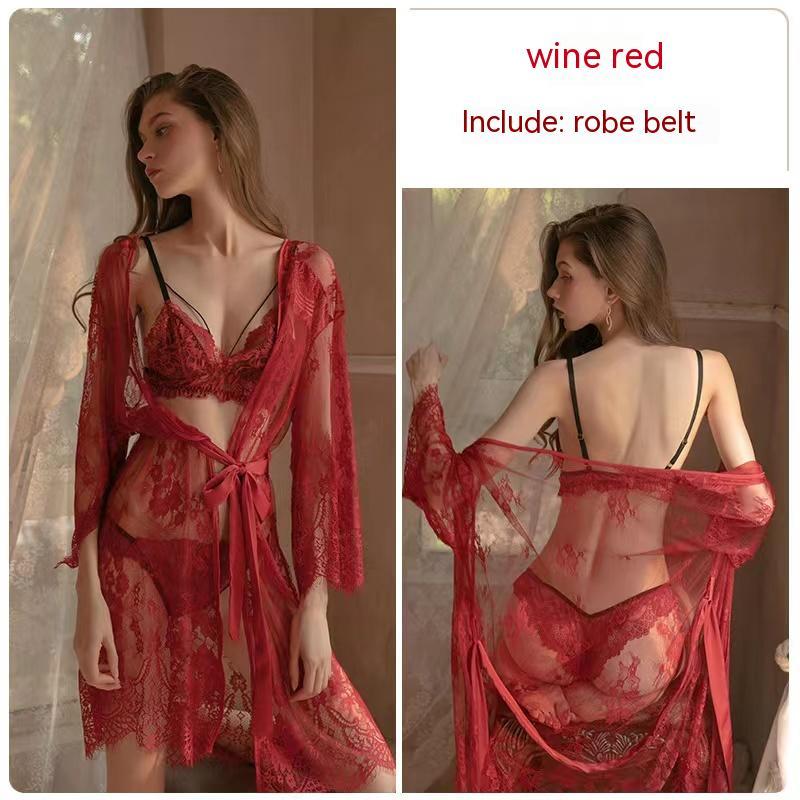 Transparent Lace Thin Pajamas Gathered Together