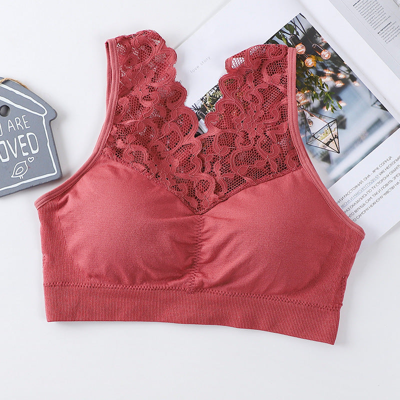 Lace Underwear Wide Shoulder Strap Anti-exposure Plus Size Vest