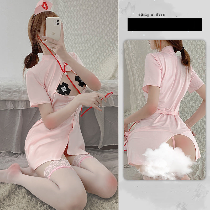 Nurse Uniform Temptation Exposed Breasts Small Breasts Big Girl