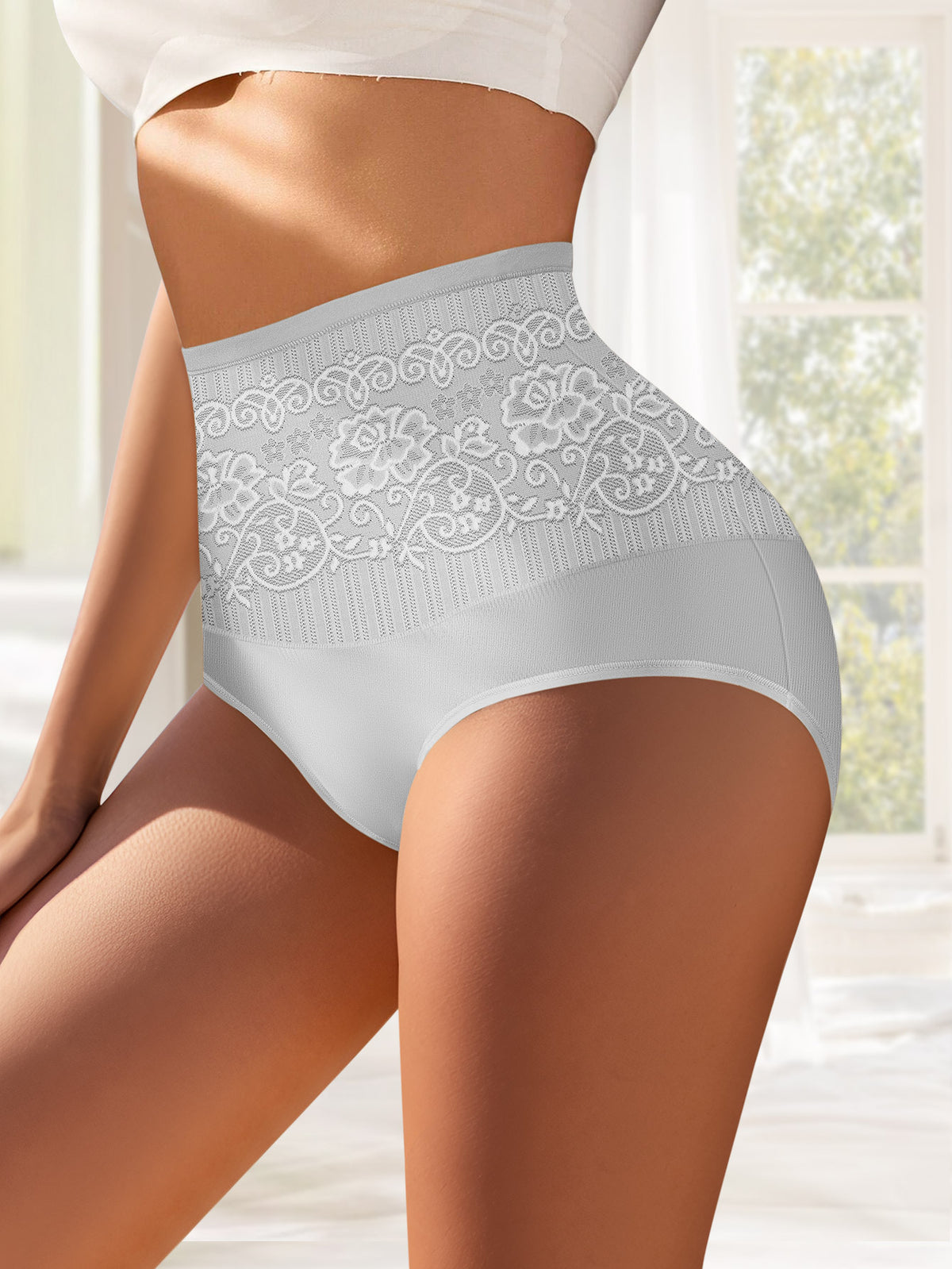Women's Fashion High Waist Cotton Jacquard Triangle Pants