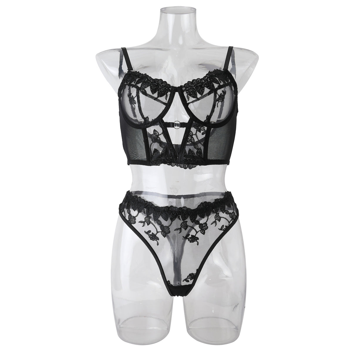Embroidered Steel Ring Fishbone Bra Underwear Vest Style