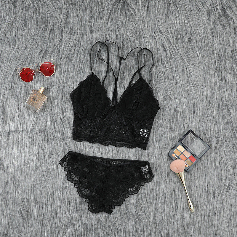 Women's Lace Three-point Halter Two-piece Suit